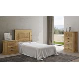 Cabezal para Cama Juvenil con patas, Color Mauvella Rayas, Medidas: 110 cm (Ancho) x 119,3 cm (Alto) x 3,8 cm (Fondo)